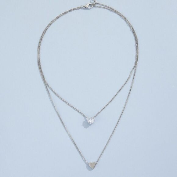 Necklace double layered Rhinestone NWT fashion jewelry - Picture 3 of 6